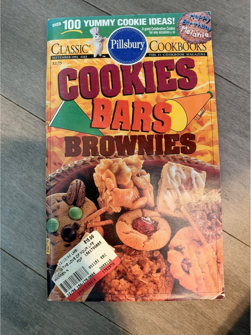 Pillsbury Classic Cookbooks: Cookies, Bars, Brownies - September 1994 Edition